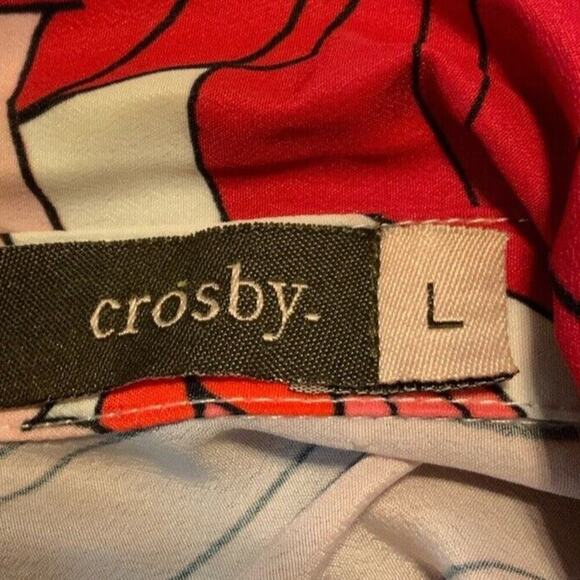 Crosby Blouse Women's Size Large Floral Button Front Long Sleeves Collared Shirt - Picture 7 of 9